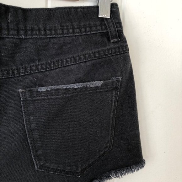 Free People Womens Shorts Black Distressed Festival Size 25 - Picture 6 of 8
